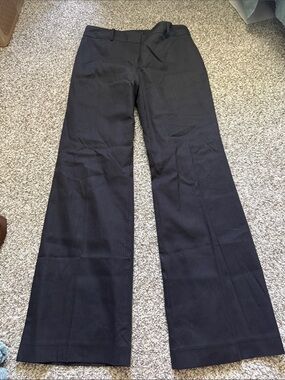 Ann Taylor Black Pinstripe Wide-Leg Dress Pants
